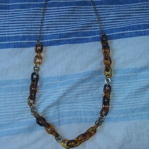 New loft necklace. Brown and gold chain link necklace